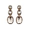Fashionable Dangly 3 Drop Oval Gem Earrings SLEQ247