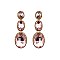 Fashionable Dangly 3 Drop Oval Gem Earrings SLEQ247