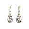 FASHIONABLE LONG POST RHINESTONE EARRING W/ GEMS SLEQ576