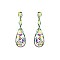 FASHIONABLE LONG POST RHINESTONE EARRING W/ GEMS SLEQ576