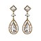 FASHIONABLE DOUBLE DROP RHINESTONE EARRINGS W/ GEMS SLEQ585