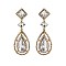 FASHIONABLE DOUBLE DROP RHINESTONE EARRINGS W/ GEMS SLEQ585