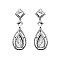 FASHIONABLE DOUBLE DROP RHINESTONE EARRINGS W/ GEMS SLEQ585