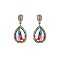 FASHIONABLE RHINESTONE POST EARRING W/ SMALL GEMS SLEQ586