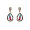 FASHIONABLE RHINESTONE POST EARRING W/ SMALL GEMS SLEQ586