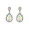 FASHIONABLE RHINESTONE POST EARRING W/ SMALL GEMS SLEQ586