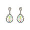 FASHIONABLE RHINESTONE POST EARRING W/ SMALL GEMS SLEQ586