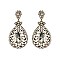 FASHIONABLE RHINESTONE EARRING W/ LARGE GEM IN CENTER SLEQ610
