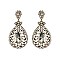 FASHIONABLE RHINESTONE EARRING W/ LARGE GEM IN CENTER SLEQ610