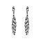 FASHIONABLE LONG POST EARRING W/ SMALL GEMS SLEQ614