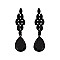 FASHIONABLE GLAM DANGLE GLASS W/ STONE POST EARRING SLEQ627