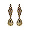 FASHIONABLE GLAM DANGLE GLASS W/ STONE POST EARRING SLEQ627