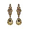 FASHIONABLE GLAM DANGLE GLASS W/ STONE POST EARRING SLEQ627