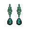 FASHIONABLE GLAM DANGLE GLASS W/ STONE POST EARRING SLEQ627