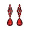 FASHIONABLE GLAM DANGLE GLASS W/ STONE POST EARRING SLEQ627