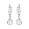 FASHIONABLE GLAM DANGLE GLASS W/ STONE POST EARRING SLEQ627