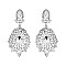 FASHIONABLE SUN BEAM DANGLE STONE POST EARRING SLEQ628