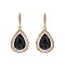 FASHIONABLE HALO TEARDROP GLASS W/ STONE POST EARRING SLEQ634