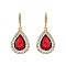 FASHIONABLE HALO TEARDROP GLASS W/ STONE POST EARRING SLEQ634