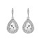 FASHIONABLE HALO TEARDROP GLASS W/ STONE POST EARRING SLEQ634