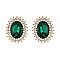 FASHIONABLE SUNBURST GLASS STONE STUD EARRING SLEQ636