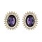 FASHIONABLE SUNBURST GLASS STONE STUD EARRING SLEQ636