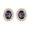 FASHIONABLE SUNBURST GLASS STONE STUD EARRING SLEQ636