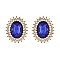 FASHIONABLE SUNBURST GLASS STONE STUD EARRING SLEQ636