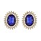 FASHIONABLE SUNBURST GLASS STONE STUD EARRING SLEQ636