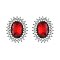 FASHIONABLE SUNBURST GLASS STONE STUD EARRING SLEQ636