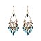 Trendy Handmade Filligree Chandelier With Dangly Beads Fishhook Earrings SLER0074