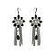 Trendy Handmade Beaded Burst With Dangly Chain And Bead Fishhook Earrings SLER0082