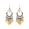 Trendy Handmade Wire Wrapped Loop With Dangly Beads Fishhook Earrings SLER0093