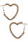 PACK OF 12 CUTE ASSORTED COLOR RHINESTONE HEART HOOP EARRING