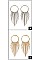 PACK OF 12 STYLISH ASSORTED COLOR METALLIC TASSEL DANGLE EARRING