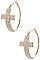 PACK OF 12 MODISH ASSORTED COLOR PEARL CROSS HOOP EARRING