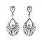 Fashionable Dangly Stone Encrusted Teardrop with Stone Burst Earrings SLERK0087