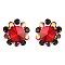 Fashionable Stone Cluster Flower Stud Earrings SLERK0104