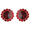 Fashionable Round Gem With Small Stone Edge Stud Earrings SLErk0107
