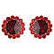 Fashionable Round Gem With Small Stone Edge Stud Earrings SLErk0107