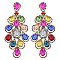 4.5" inch long Filigree Austrian Crystal CLIP-ON Statement Earrings