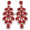 4.5" inch long Filigree Austrian Crystal CLIP-ON Statement Earrings