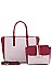 2in1 FASHIONABLE TWO TONE SATCHEL WITH LONG STRAP JYES-3091-SET