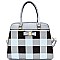 ES1123-LP Bow Accent Checker Plain Print Satchel