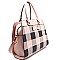 ES1123-LP Bow Accent Checker Plain Print Satchel