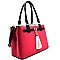 ES1134-LP Tassel Accent Color Block 3 Compartment Satchel