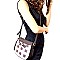 ES2059-LP Bow Accent Checker Plaid Print Tassel Cross Body