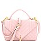 Metal Tassel Quilted Top-Handle Medium Satchel  ES2282-LP