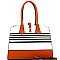 Stripe Print Multi-Compartment 2-Way Satchel MH-ES3153