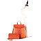 Crocodile Embossed Fashion Backpack Wallet Set